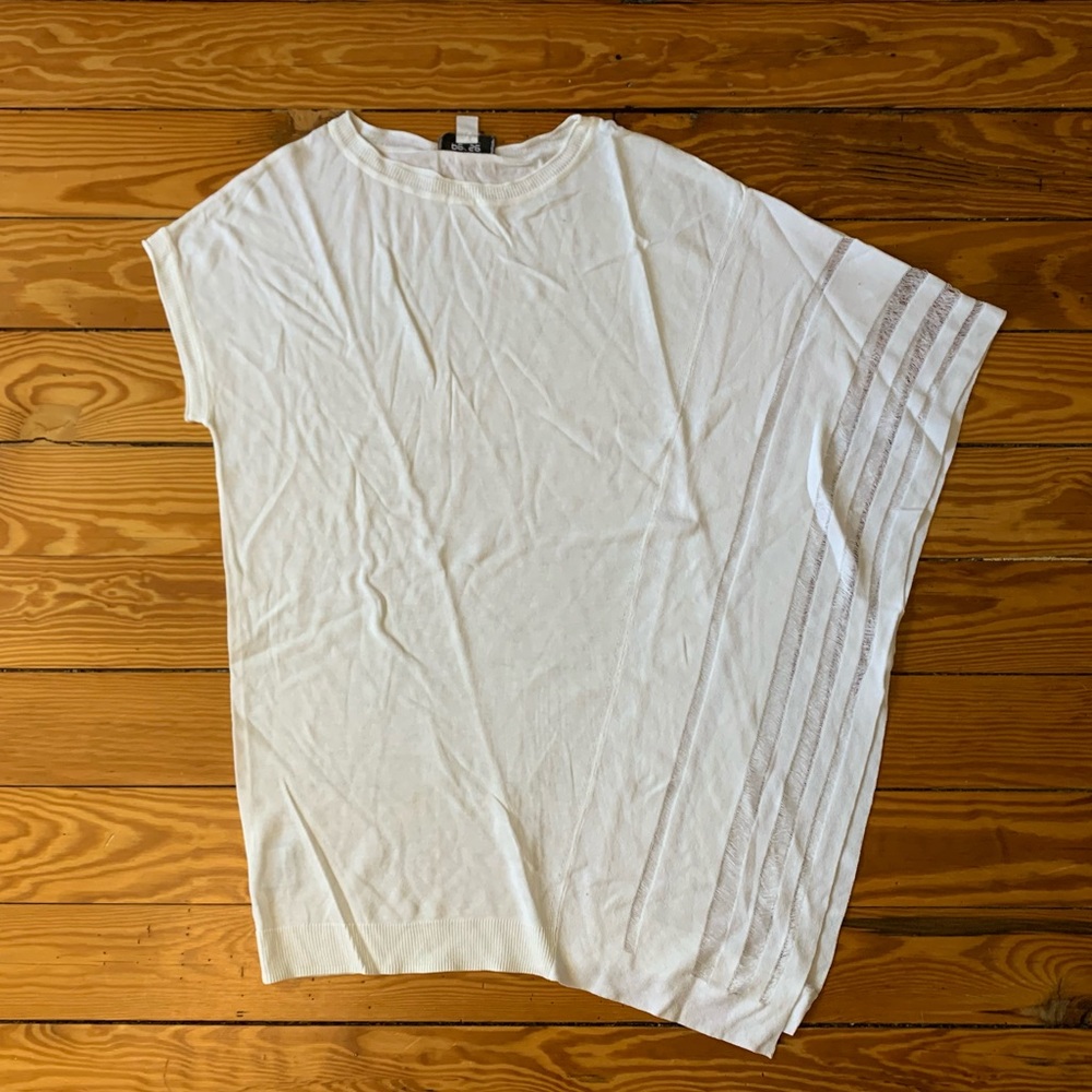 PerSe white poly blend top